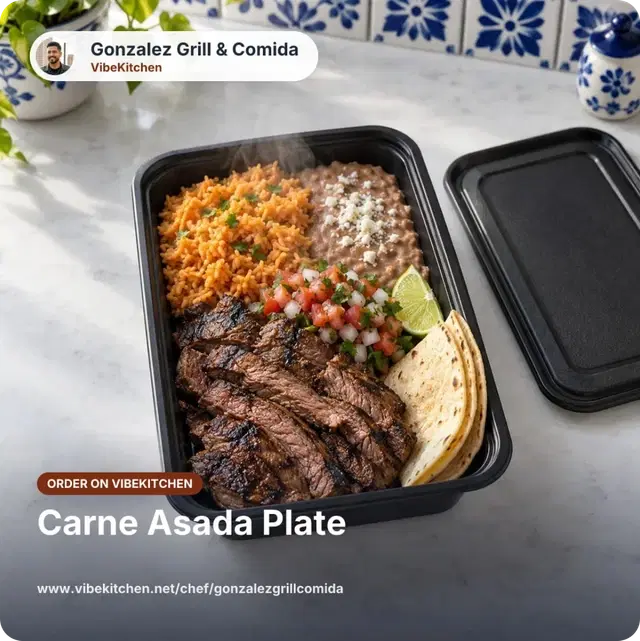 Sample shop Facebook Marketplace sales-kit photo for the Carne Asada Plate
